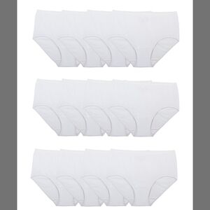 12 Fruit of the Loom Womens White Underwear Panties Size 7 Briefs